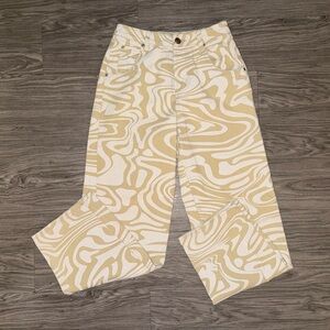 Tiger Mist Women's Tiger Stripes Straight Leg High Rise Jeans Size XS Y2K 26x30